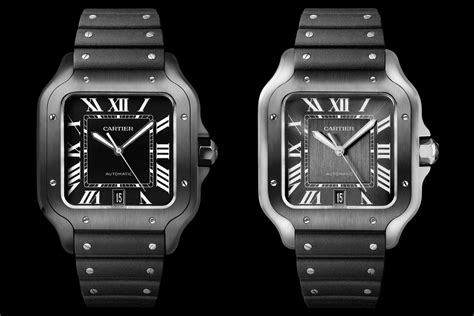 cartier watch santos black|santos de cartier watch small.